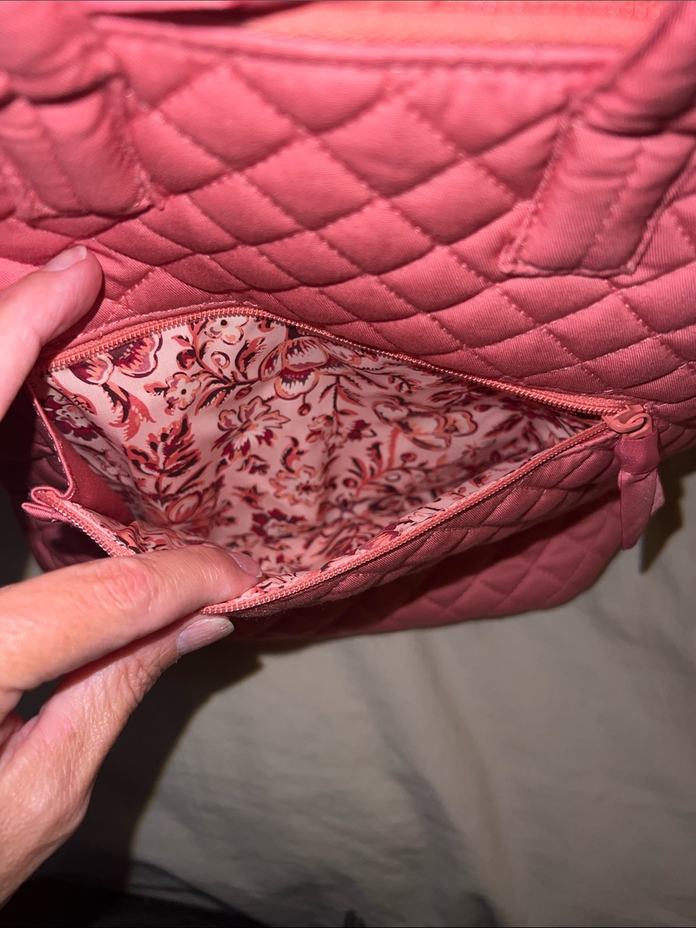 Vera Bradley Quilted Rose Pink Mini Backpack; Like New - Picture 3 of 6
